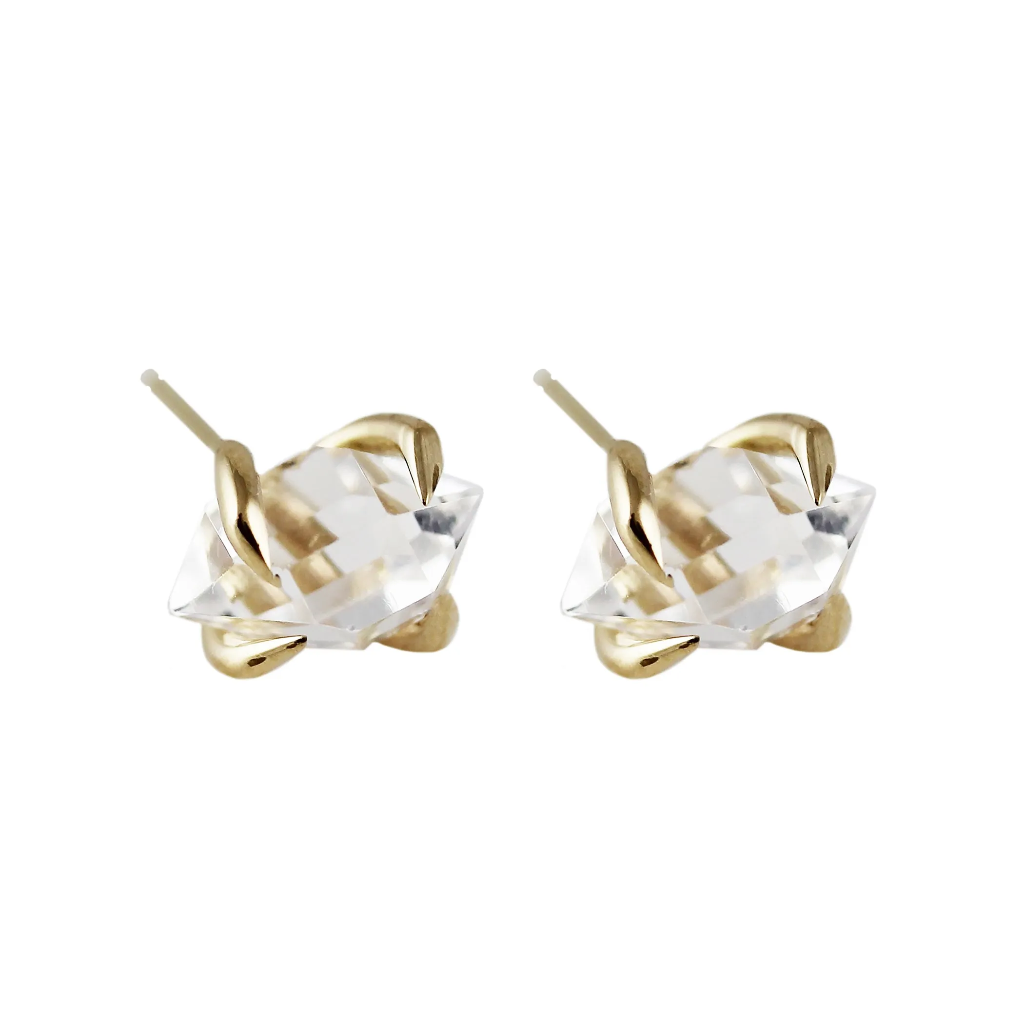 14K HERKIMER DIAMOND STUDS
