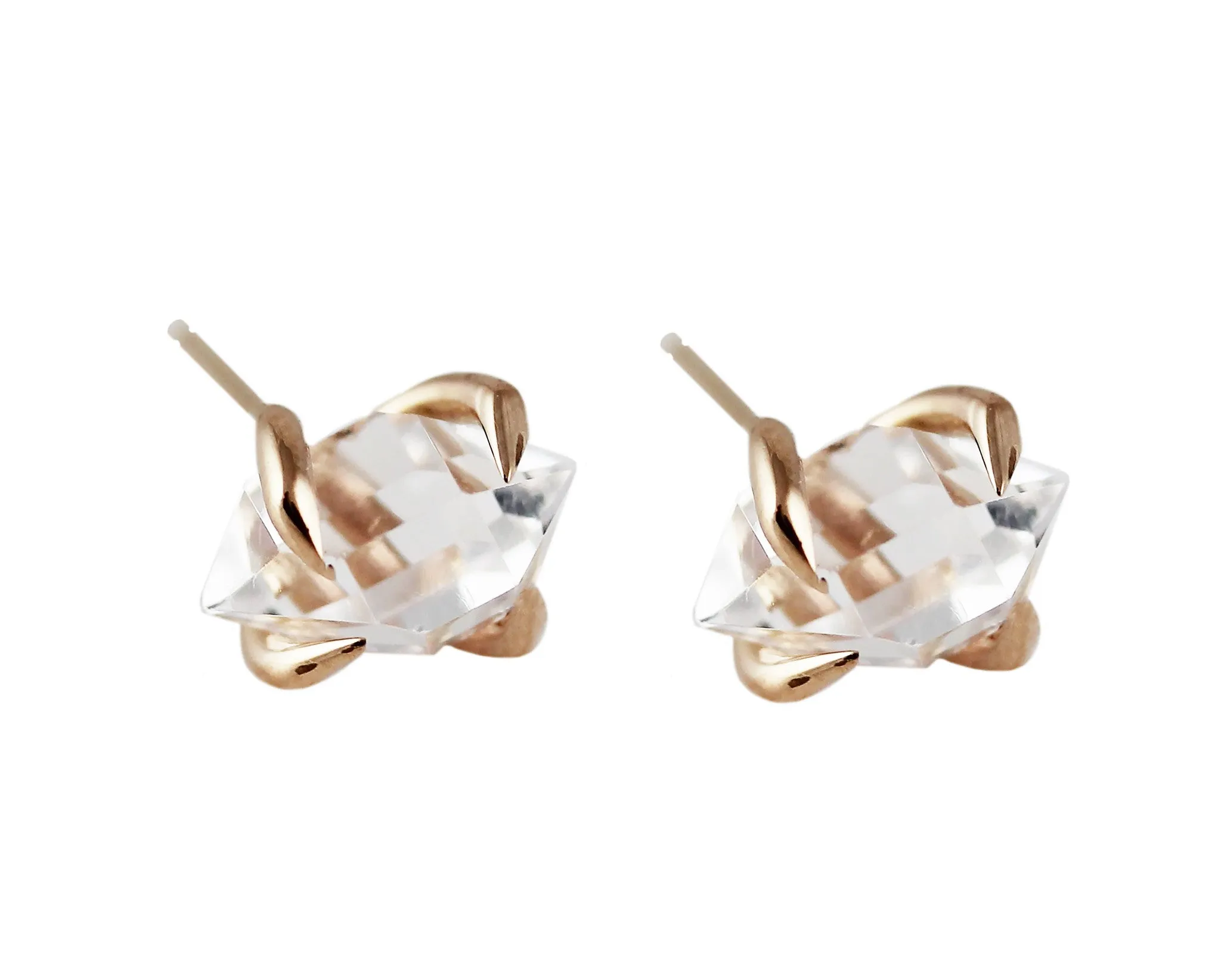 14K HERKIMER DIAMOND STUDS