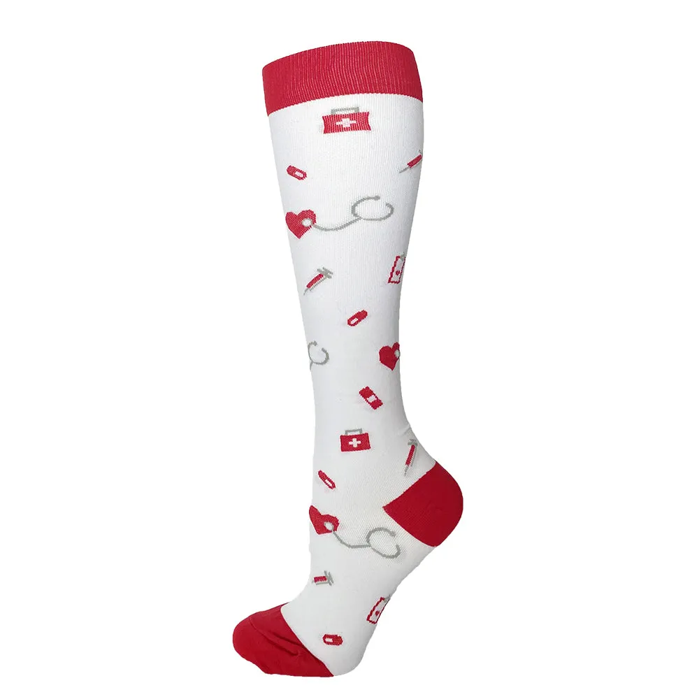 2023 Knee High Long Cycling Medical Stocking 20-30 mmhg for Running Nurse Compression Socks