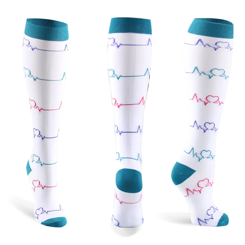 2023 Knee High Long Cycling Medical Stocking 20-30 mmhg for Running Nurse Compression Socks