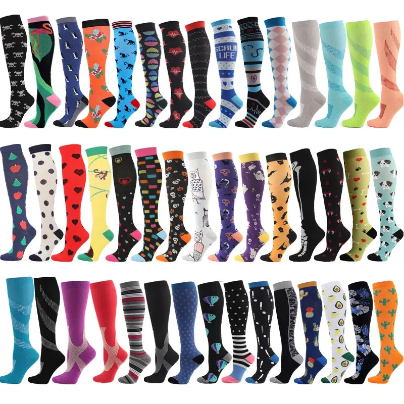 2023 Knee High Long Cycling Medical Stocking 20-30 mmhg for Running Nurse Compression Socks