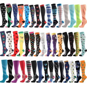 2023 Knee High Long Cycling Medical Stocking 20-30 mmhg for Running Nurse Compression Socks