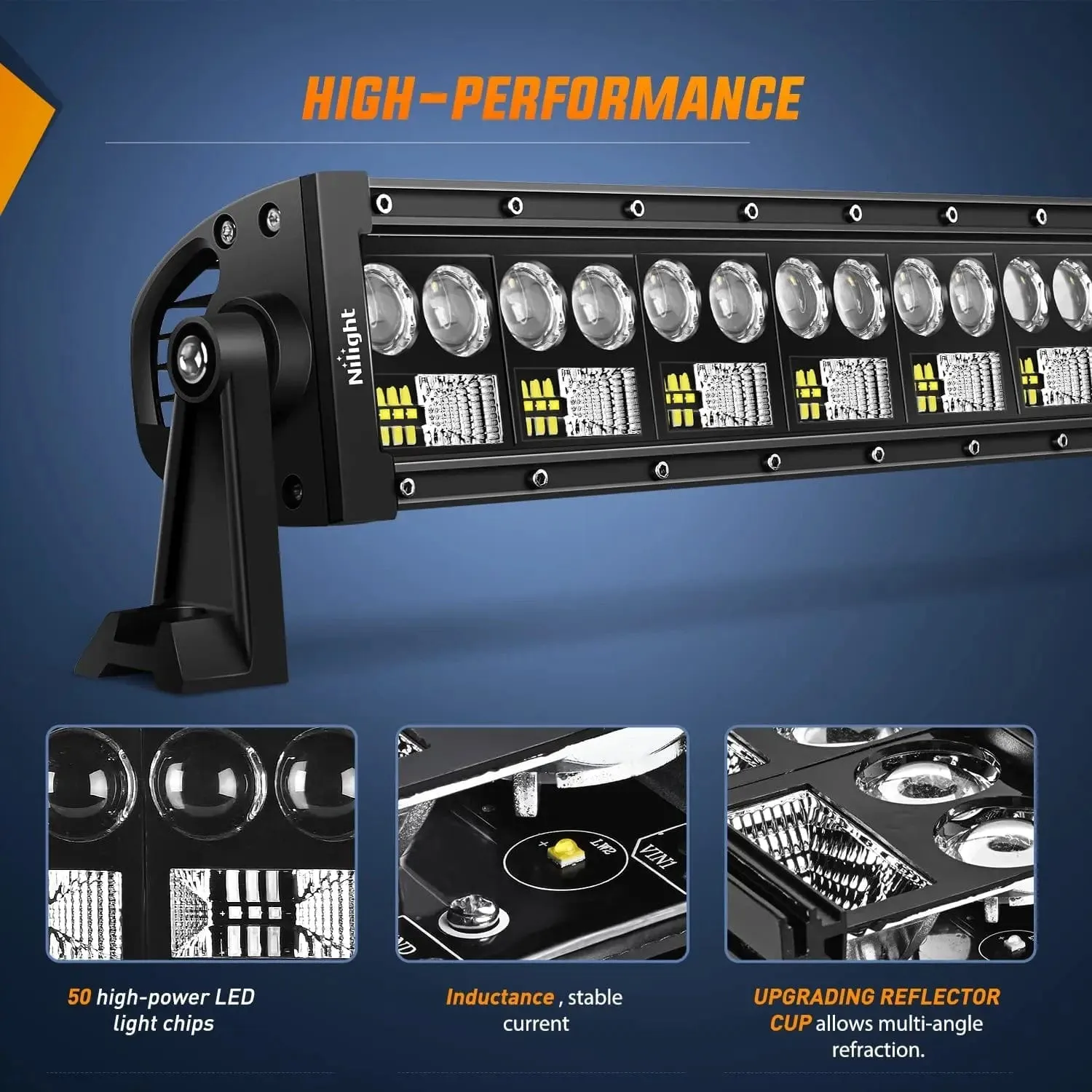 22 Inch 150W 15000LM Double Row 7D Lens Spot Flood LED Light Bar