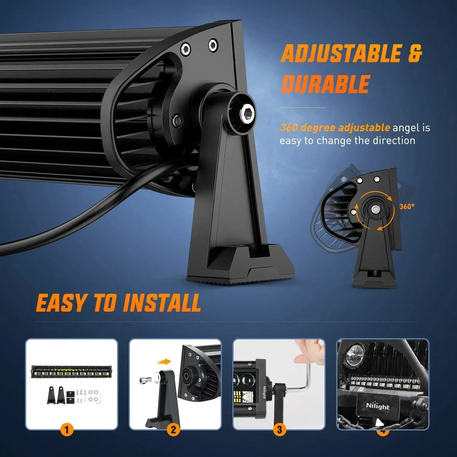 22 Inch 150W 15000LM Double Row 7D Lens Spot Flood LED Light Bar