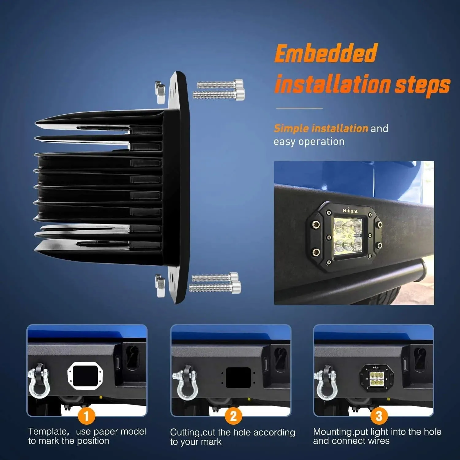 4.8 Inch 18W Flush Mount Flood Led Work Lights (Pair)