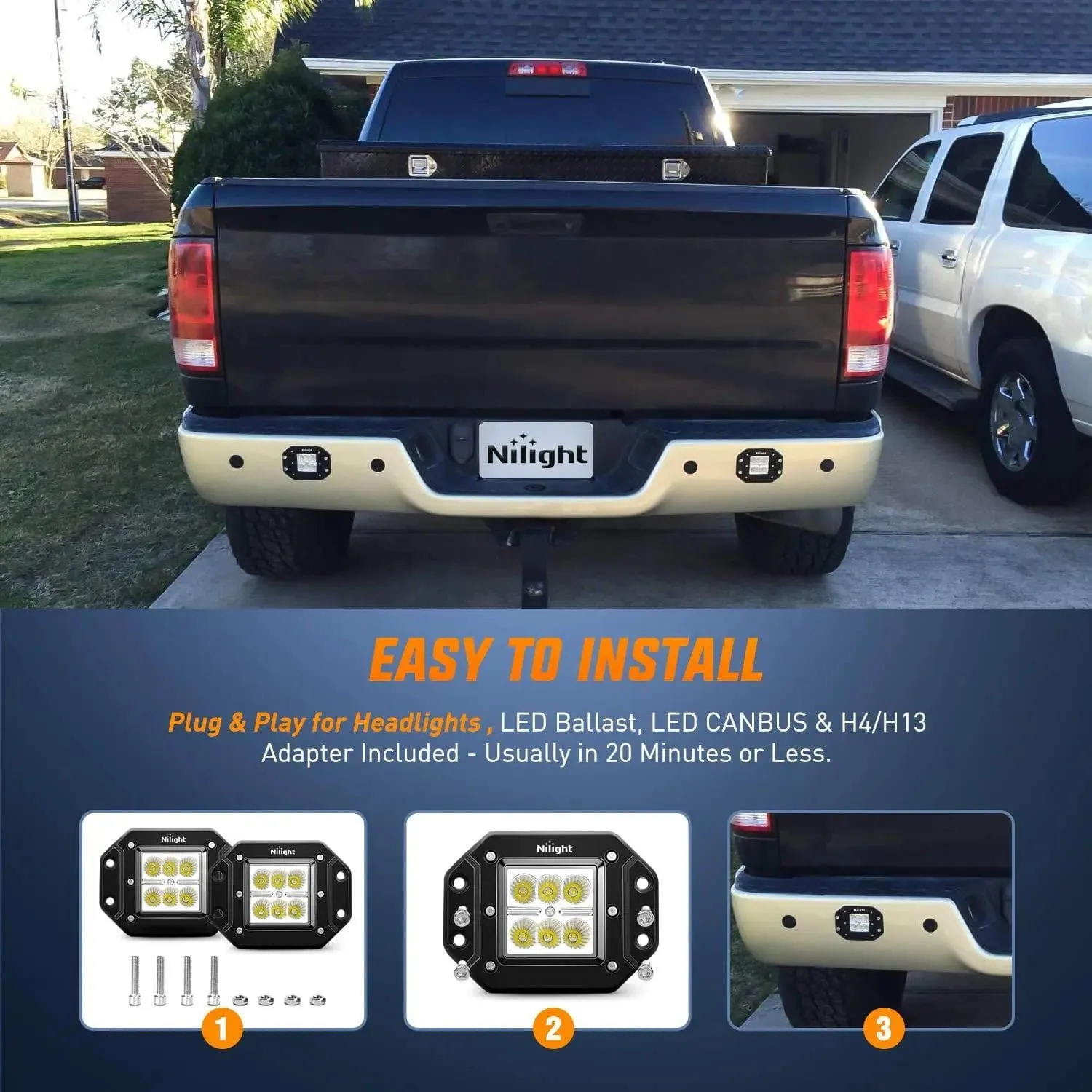 4.8 Inch 18W Flush Mount Flood Led Work Lights (Pair)