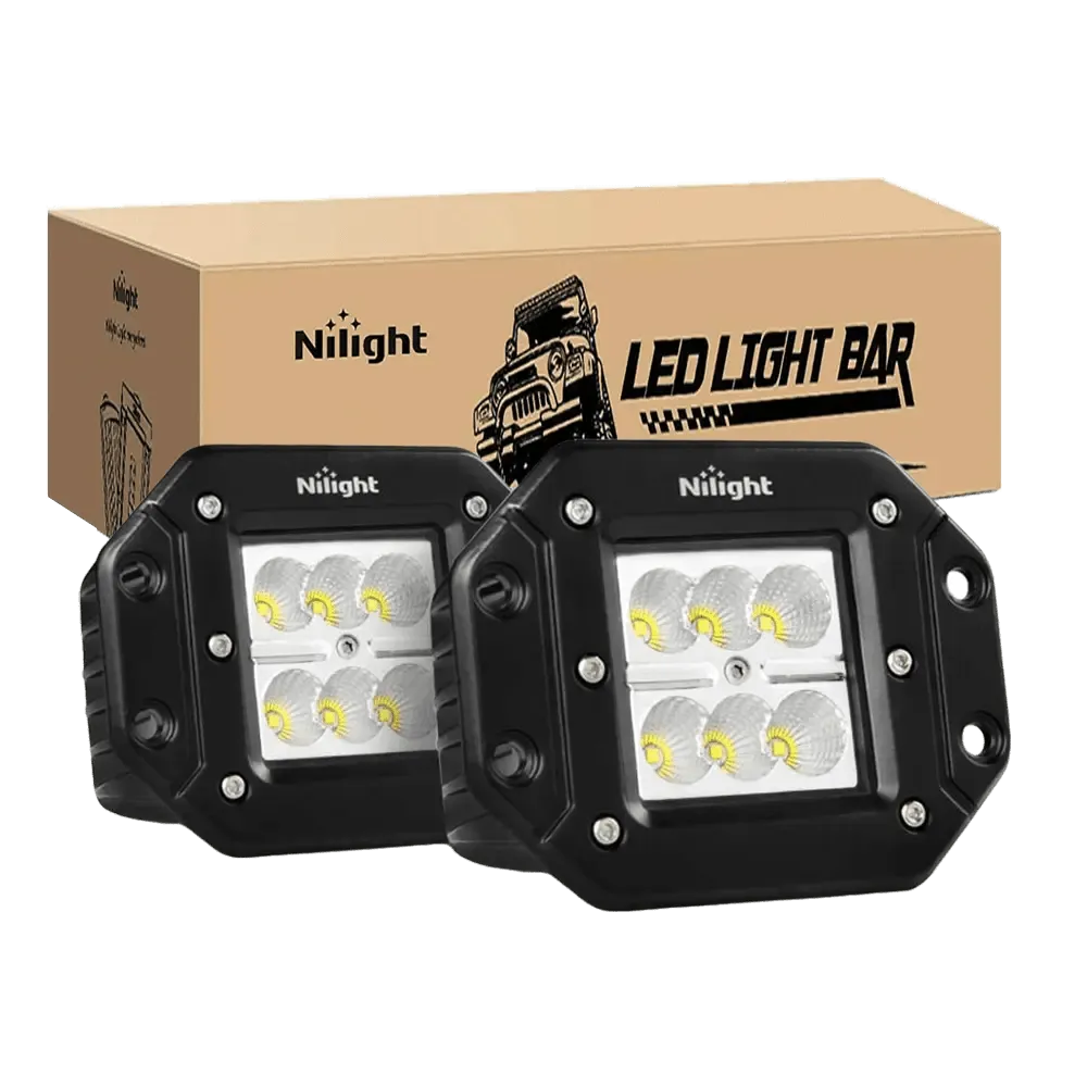 4.8 Inch 18W Flush Mount Flood Led Work Lights (Pair)