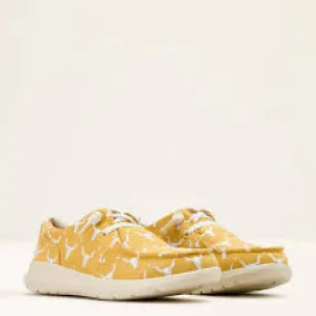 ARIAT WOMENS HILO DOODLE MUSTARD STEER HEADS