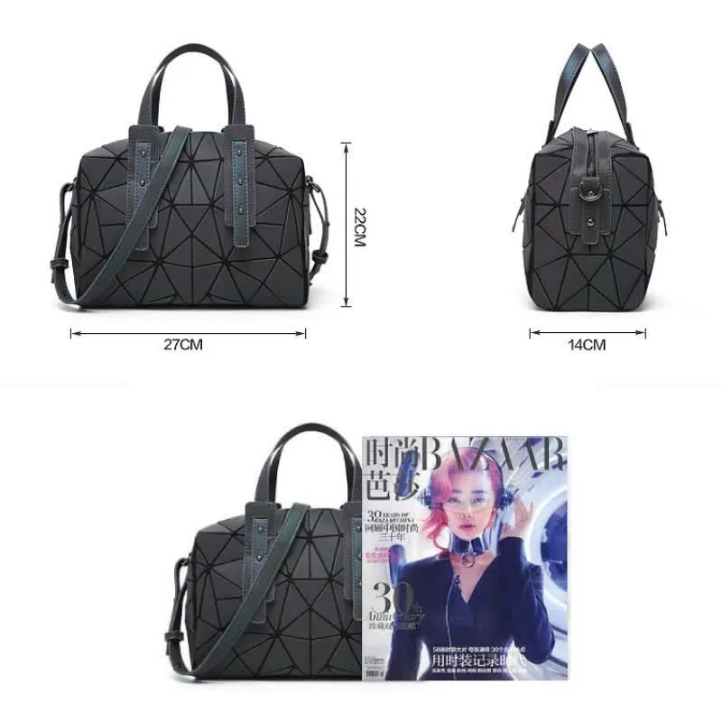 Geometric Purses Handbag Fashion Reflective Tote Bag with Crossbody Strap