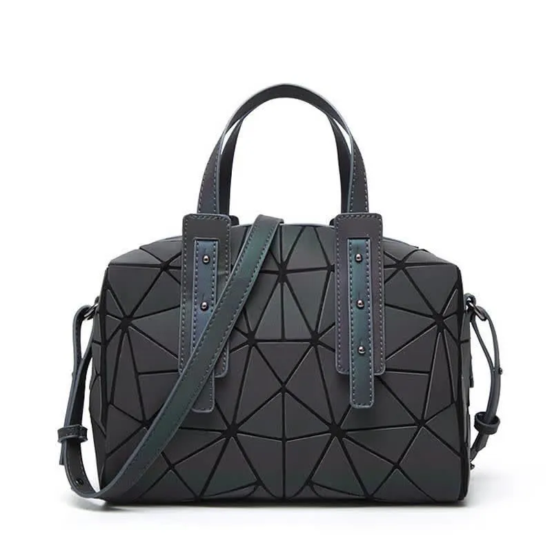 Geometric Purses Handbag Fashion Reflective Tote Bag with Crossbody Strap