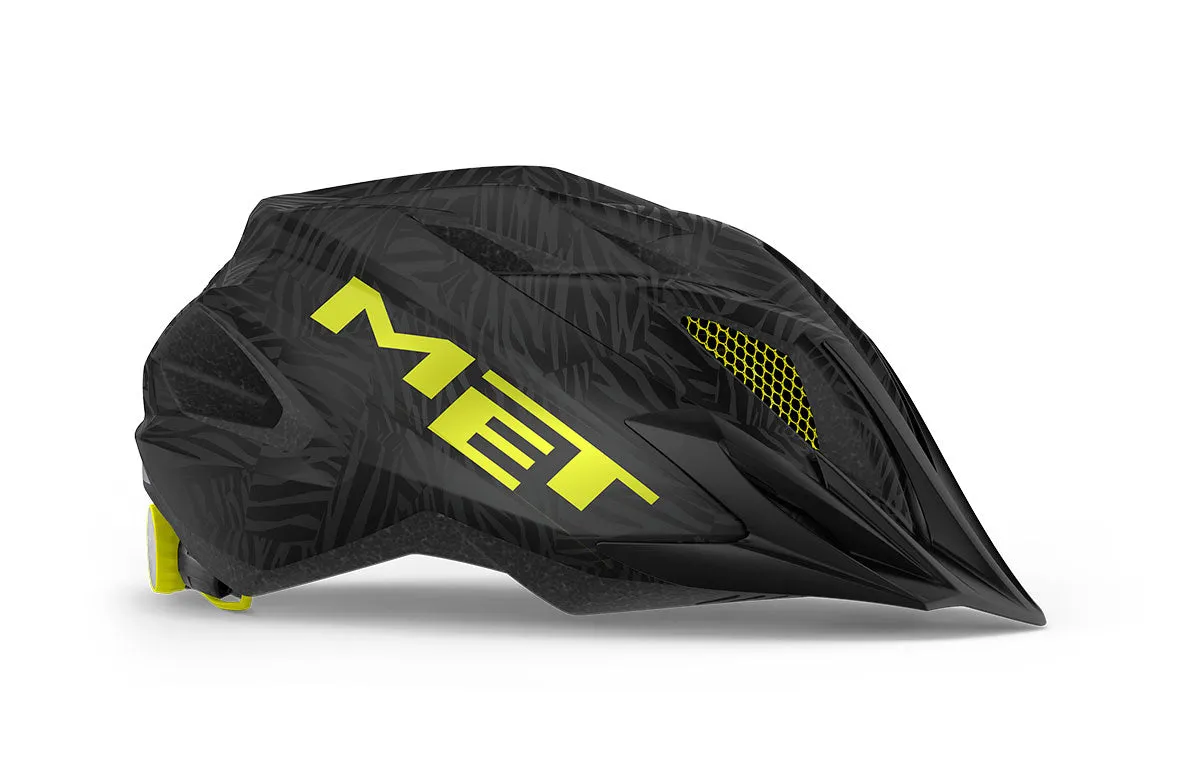 MET Youth Helmet Crackerjack Black Green Texture Matt