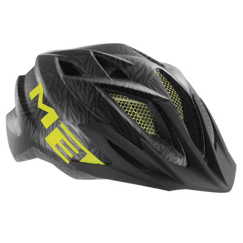 MET Youth Helmet Crackerjack Black Green Texture Matt