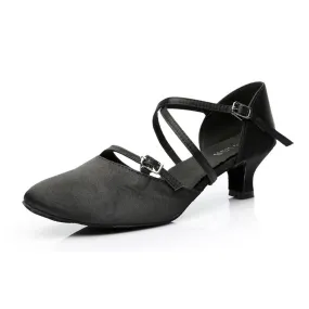 Satin Tango Salsa Ballroom 1.8" 2.7''Heel Latin Dance Shoes