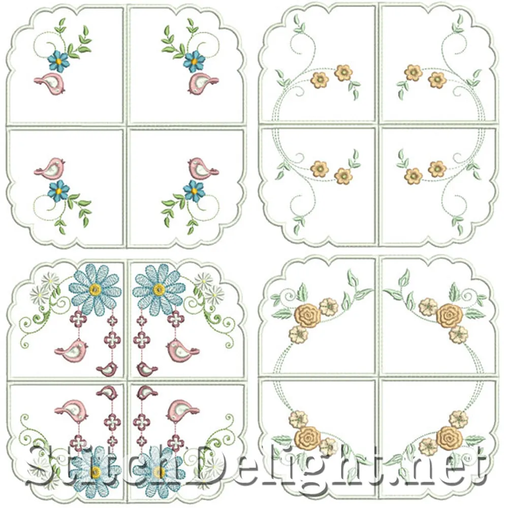 SDS1114 ITH Tray cloths 4x4 Hoop