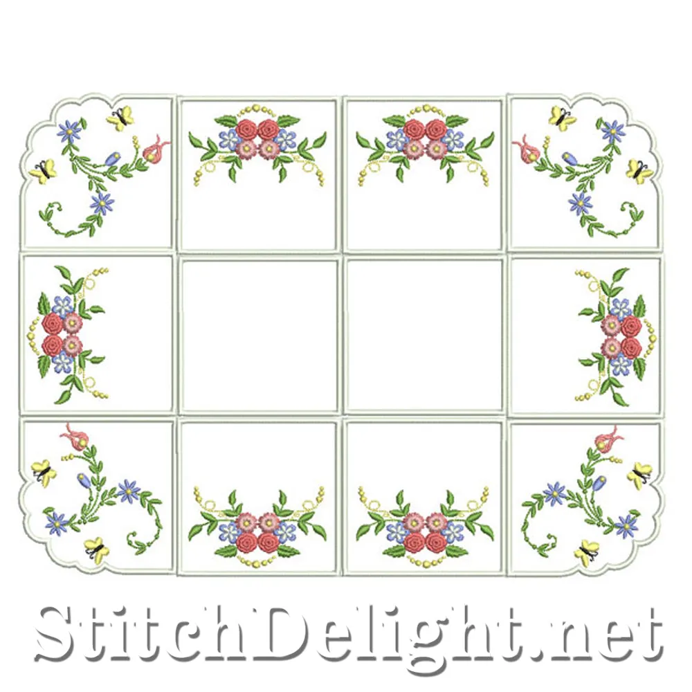 SDS1114 ITH Tray cloths 4x4 Hoop