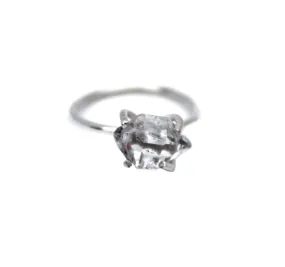STERLING SILVER HERKIMER DIAMOND RING