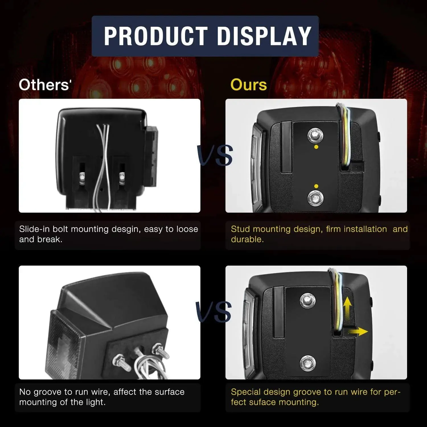Submersible Square LED Trailer Light Kit (Pair)