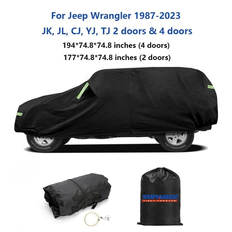 Suparee Jeep Waterproof Rain Cover for Wrangler 1987  JK JL YJ CJ TJ JT